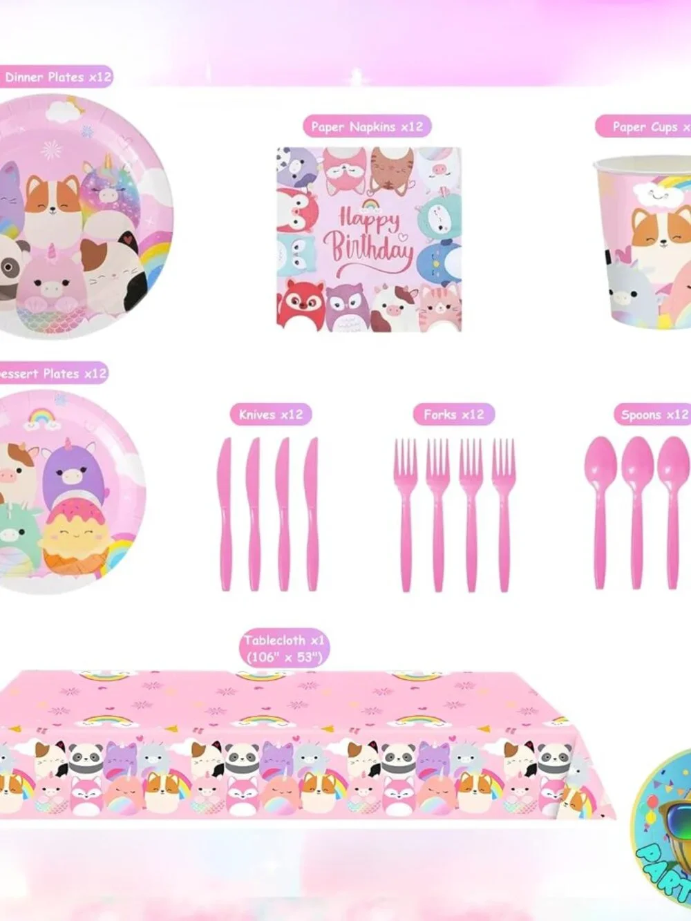 Cute Animals Birthday Party Supplies Banner Balloons Plates Napkins Cups Decor